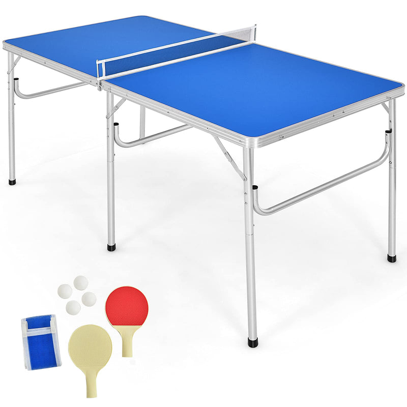 Load image into Gallery viewer, Goplus Portable Tennis Table, 100% Preassembled,2 Table Tennis Paddles and Ping Pong Balls - GoplusUS