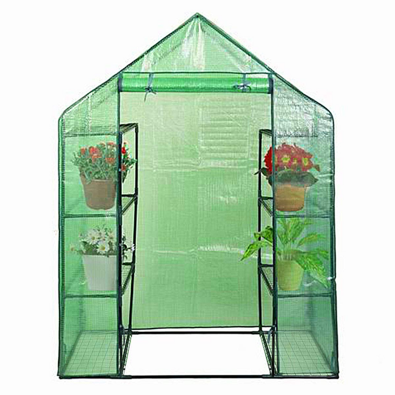 Load image into Gallery viewer, Green House Walk in Plant Gardening Greenhouse Plastic 4-Tier 8 Shelves for Indoor Outdoor, 4.9" x 2.5" x 6.4" - GoplusUS