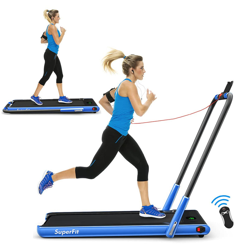 Load image into Gallery viewer, 2 in 1 Folding Treadmill, 2.25HP Under Desk Electric Superfit Treadmill - GoplusUS