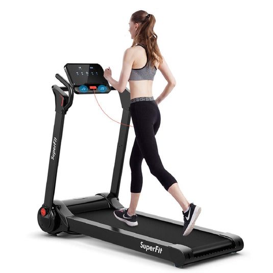 2.25HP Electric Folding Treadmill, Installation-Free Design with 8-Stage Damping System - GoplusUS