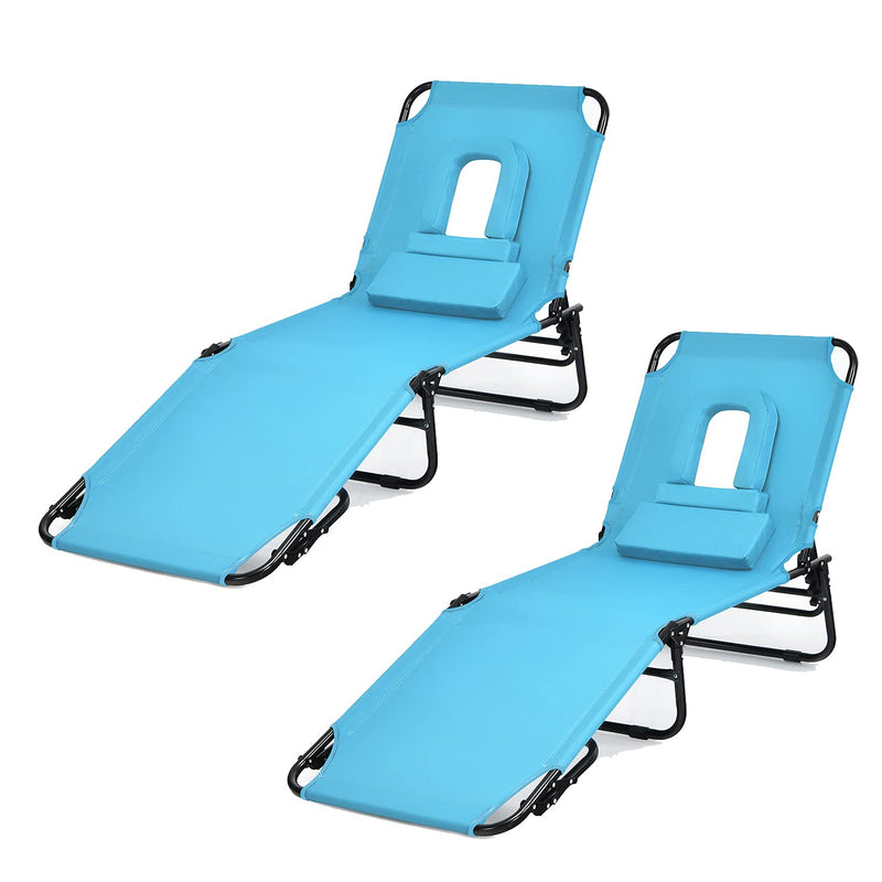 Load image into Gallery viewer, Folding Lounge Chair for Beach Poolside Balcony Patio - GoplusUS
