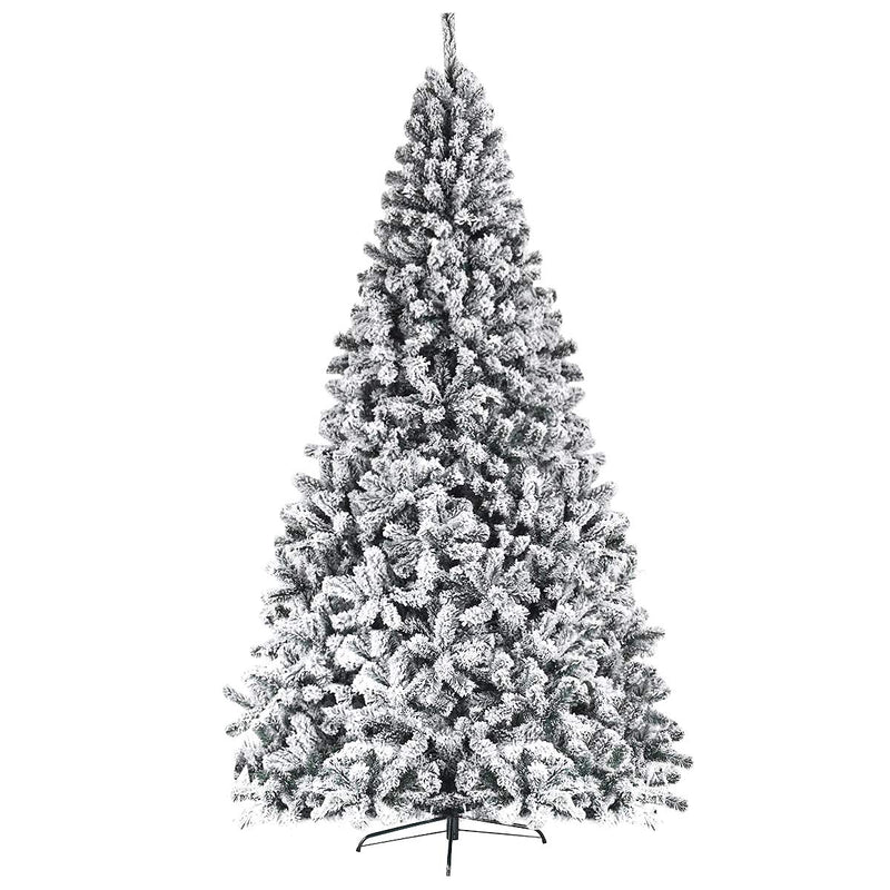 Load image into Gallery viewer, 6FT/9FT Snow Flocked Christmas Tree, Hinged Pine Tree - GoplusUS
