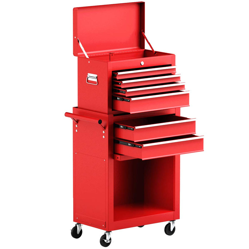Load image into Gallery viewer, 6-Drawer Rolling Tool Chest Removable Tool Storage Cabinet with Sliding Drawers - GoplusUS