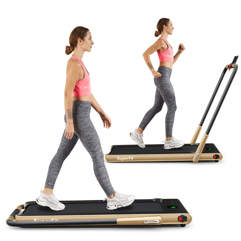 Load image into Gallery viewer, 2 in 1 Folding Treadmill, 2.25HP Under Desk Electric Superfit Treadmill - GoplusUS