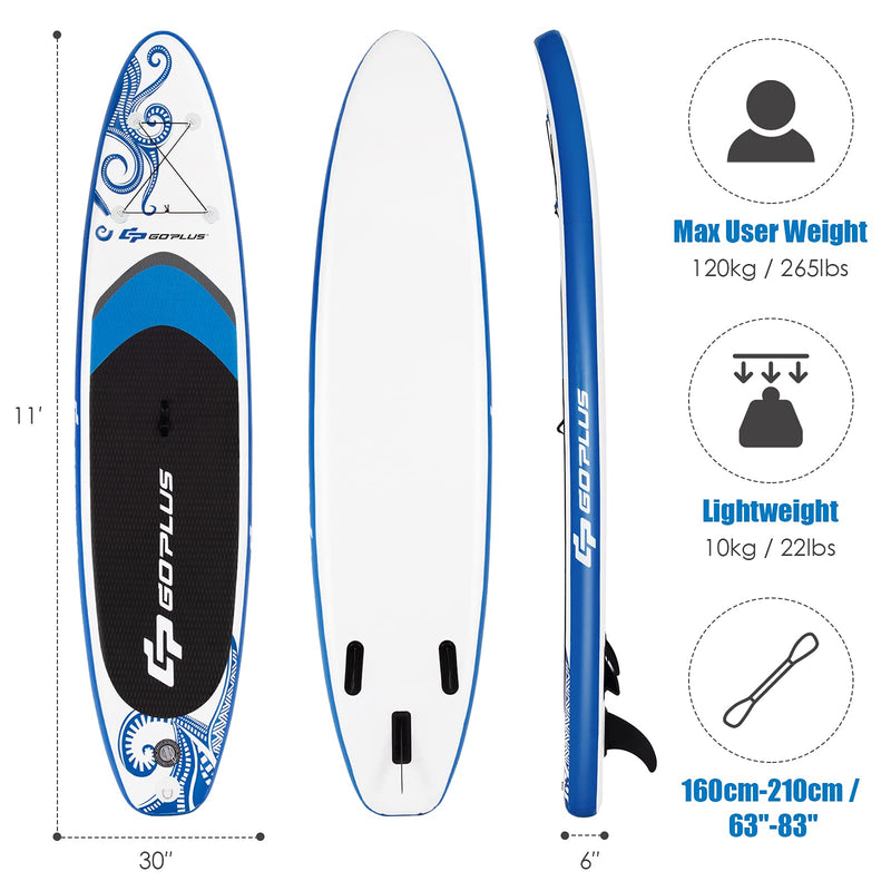 Load image into Gallery viewer, 10.5/11FT Inflatable Stand Up Paddle Board, 6.5" Thick SUP with Carry Bag - GoplusUS