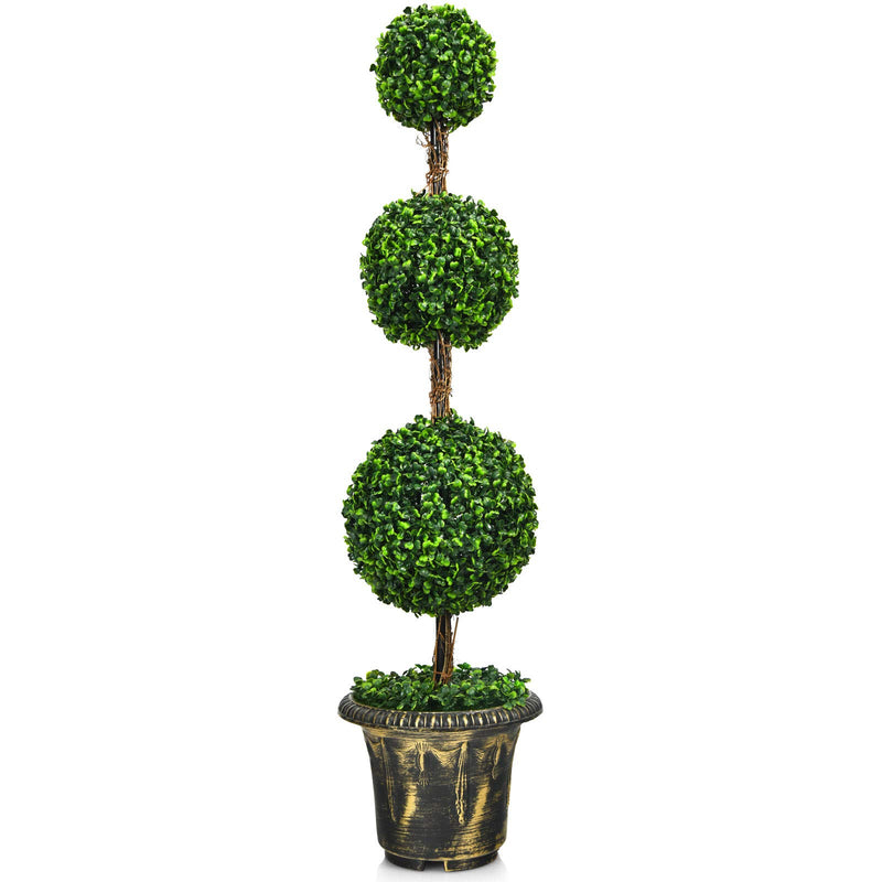 Load image into Gallery viewer, 3 Ft /4 Ft Artificial Boxwood Topiary Tree, Fake Greenery Plants Ball Tree - GoplusUS