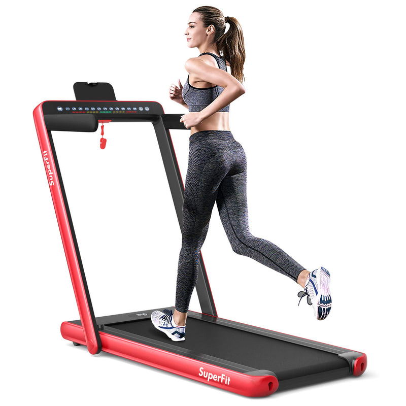 Load image into Gallery viewer, 2 in 1 Folding Treadmill with Dual Display, 2.25HP Superfit Under Desk Electric Pad - GoplusUS