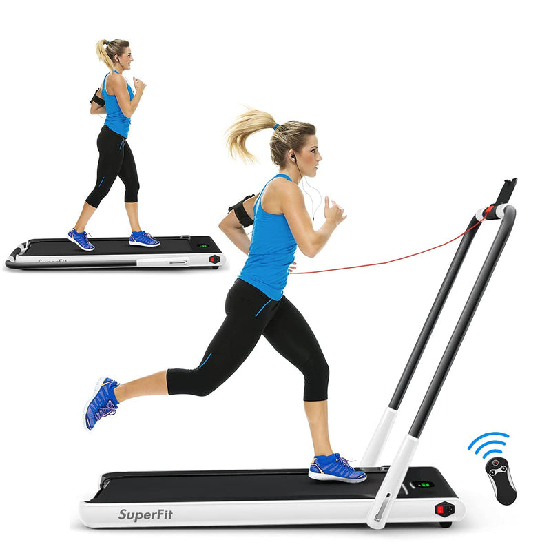 Load image into Gallery viewer, 2 in 1 Folding Treadmill, 2.25HP Under Desk Electric Superfit Treadmill - GoplusUS