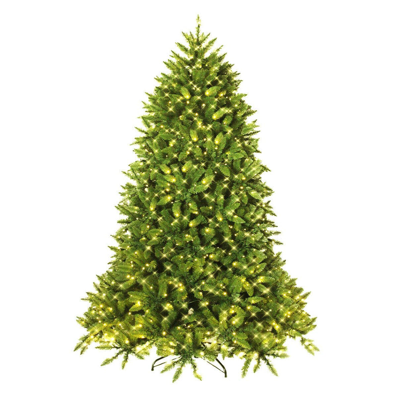 Load image into Gallery viewer, 7.5ft Prelit Christmas Tree, Premium Hinged Artificial Fir Tree - GoplusUS