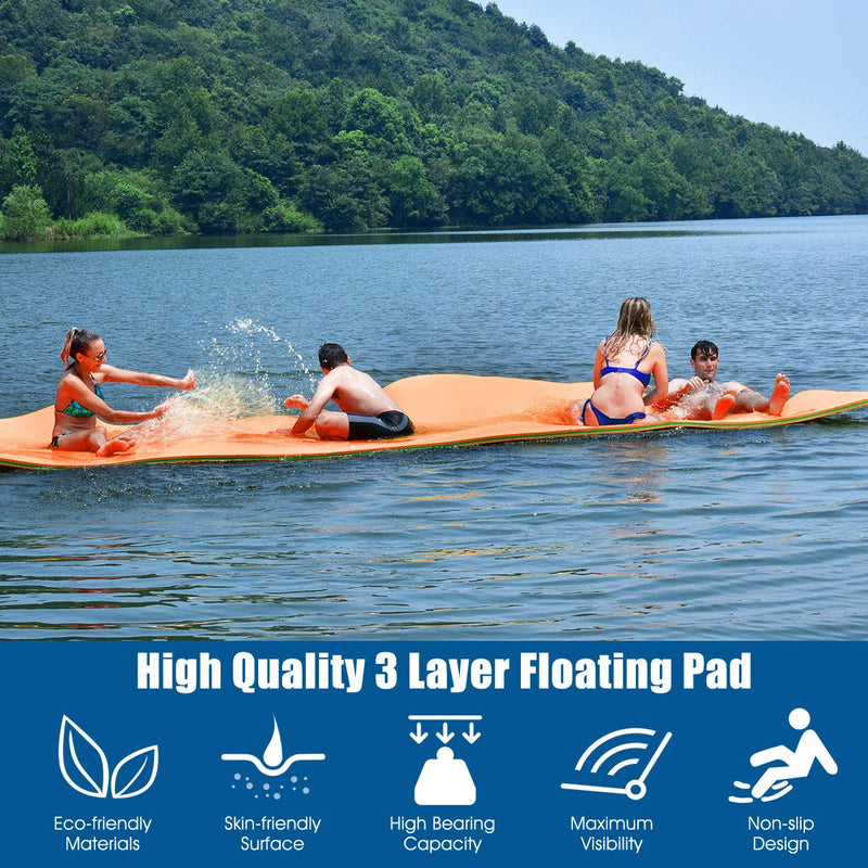 Load image into Gallery viewer, 12' x 6' Floating Water Pad, 3-Layer Tear-Resistant XPE Foam Mat - GoplusUS