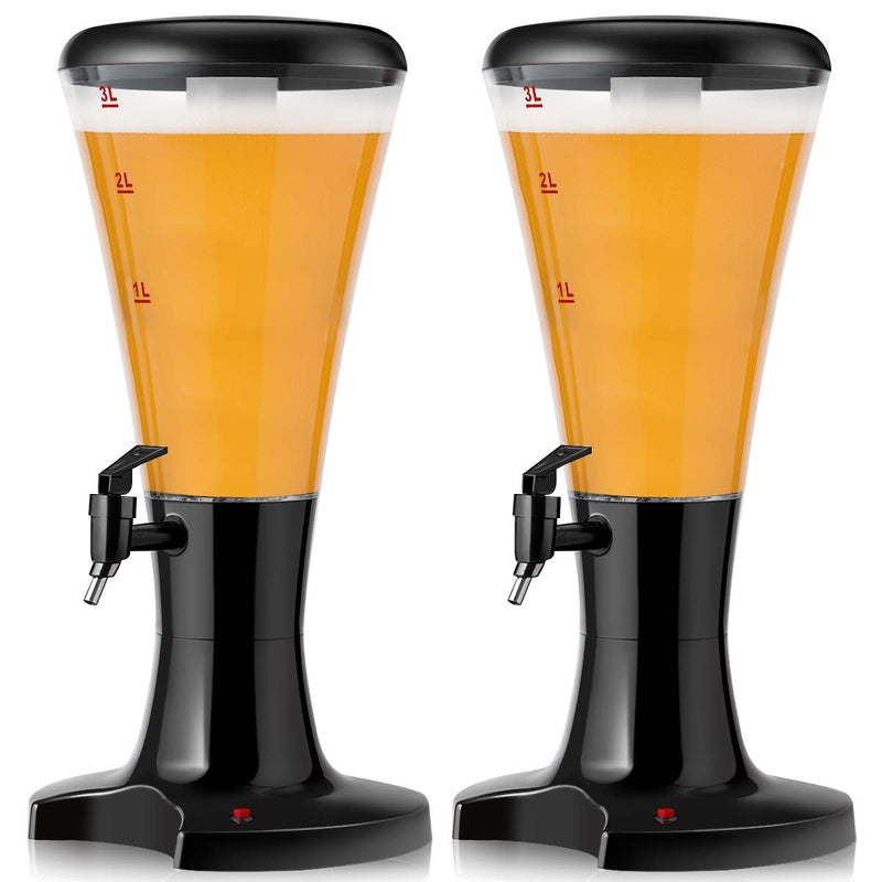 Load image into Gallery viewer, Beer Tower Dispenser 3L Cold Draft Beer Tower Beverage Dispenser with LED Lights & Removable Ice Tube - GoplusUS