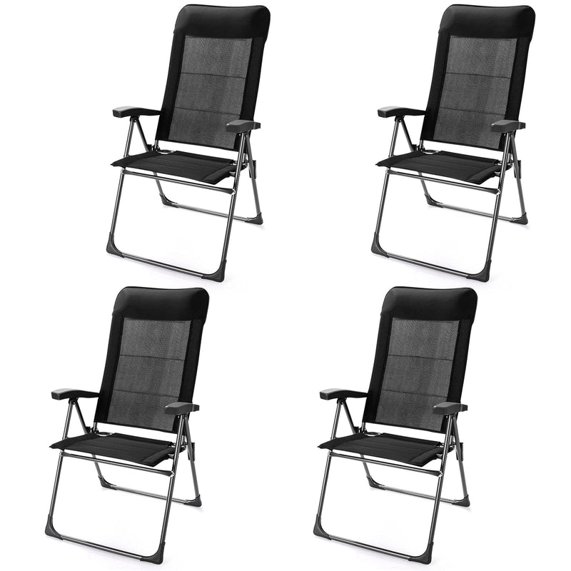 Load image into Gallery viewer, Folding Patio Sling Chairs, Portable Dining Chair with Headrest - GoplusUS