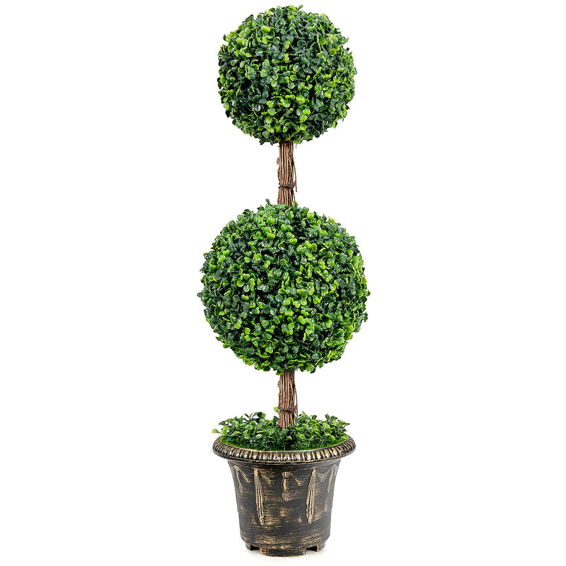 Load image into Gallery viewer, 3 Ft /4 Ft Artificial Boxwood Topiary Tree, Fake Greenery Plants Ball Tree - GoplusUS