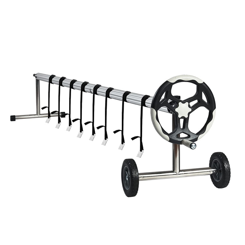 Load image into Gallery viewer, 21FT Pool Cover Reel Set, Aluminum Pool Solar Cover Reel - GoplusUS