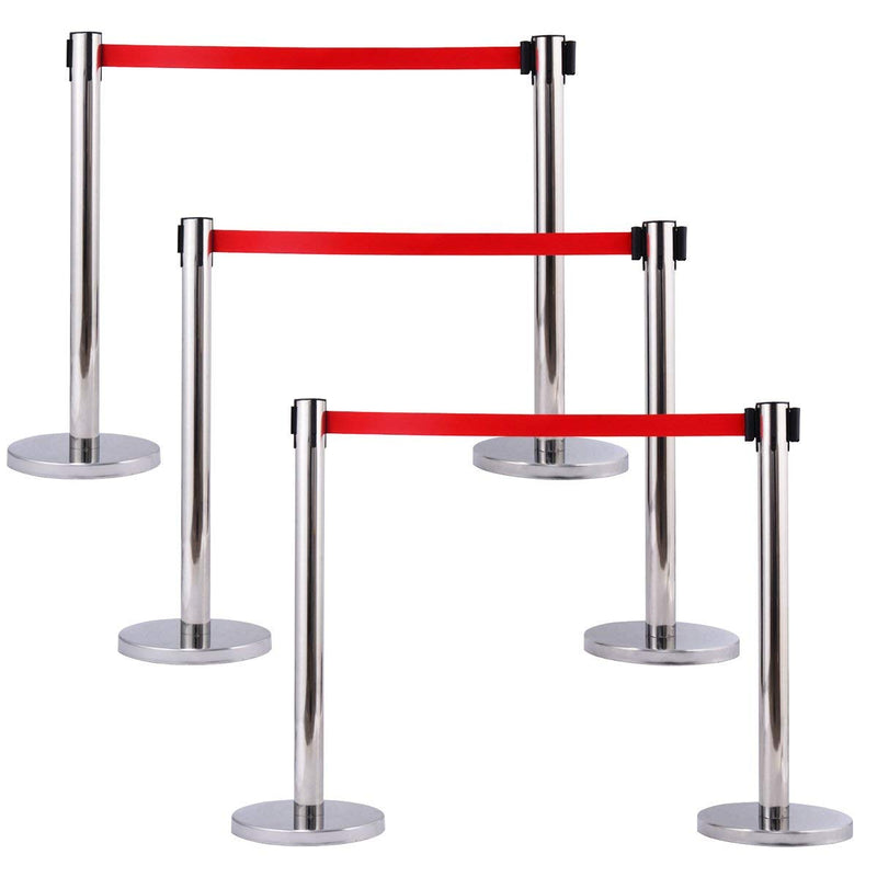Load image into Gallery viewer, 6Pcs Stanchion Post Crowd Control Barrier Stainless Steel Stanchions - GoplusUS