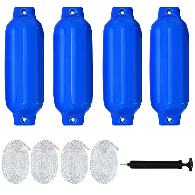 Load image into Gallery viewer, 4 Pack Marine Boat Fender, Ribbed Inflatable Marine Bumper - GoplusUS