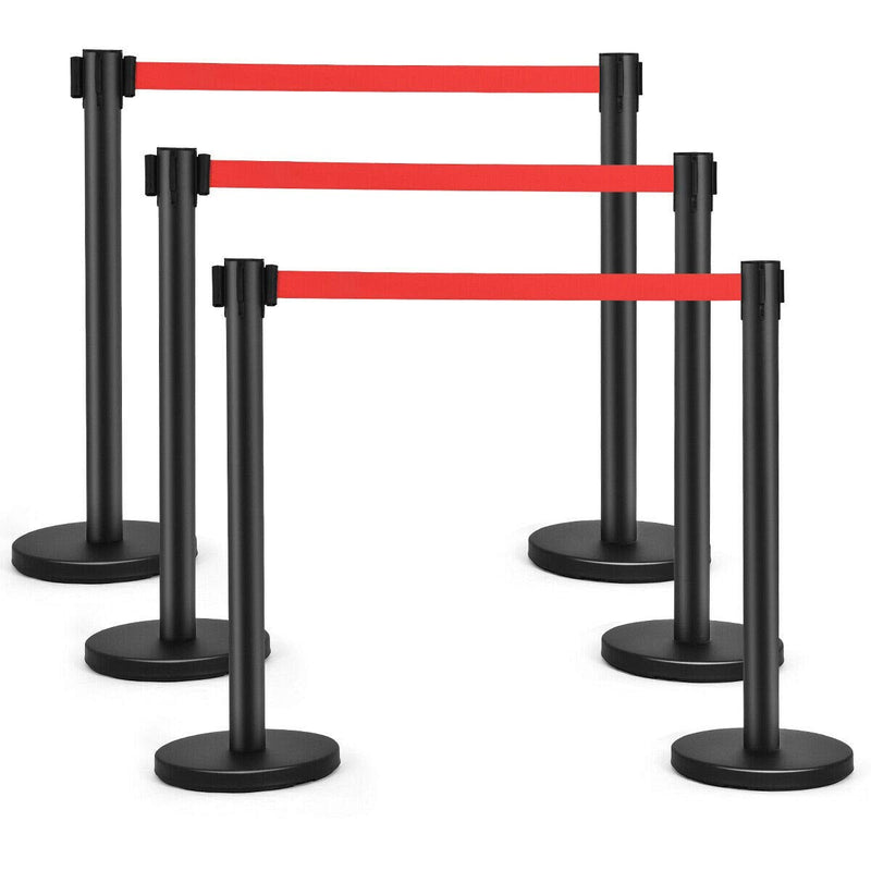 Load image into Gallery viewer, 6Pcs Stanchions, Crowd Control Barriers with 6.5' Retractable Belt - GoplusUS