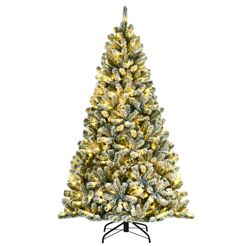 Load image into Gallery viewer, Goplus Snow Flocked Christmas Tree, Artificial Hinged Xmas Tree - GoplusUS