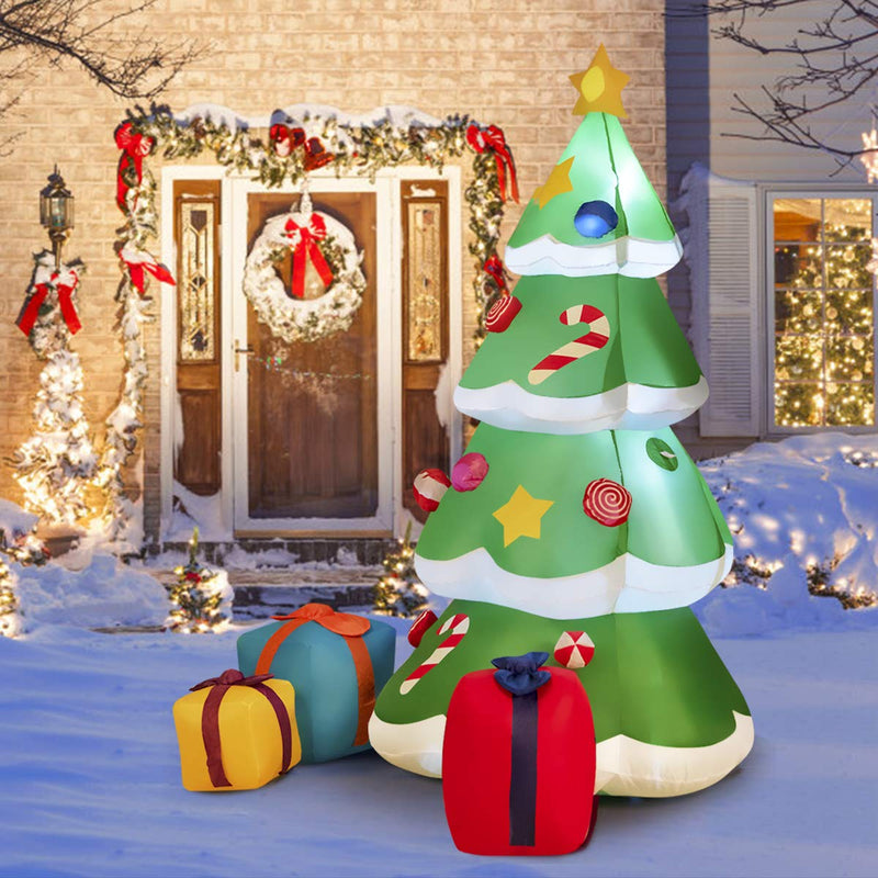 Load image into Gallery viewer, 6ft Inflatable Christmas Tree Blow Up Xmas Decoration with 3 Gift Boxes - GoplusUS