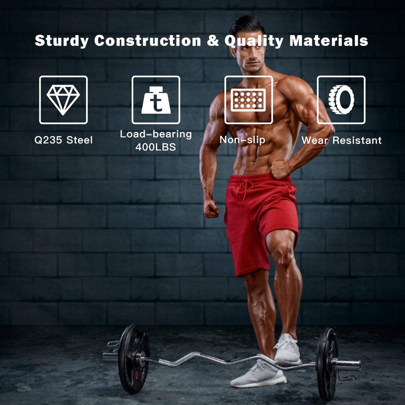 Load image into Gallery viewer, 400Lbs Olympic EZ Curl Bar for Strength Training, 48" Solid Steel Barbell Weight Lifting Bar - GoplusUS