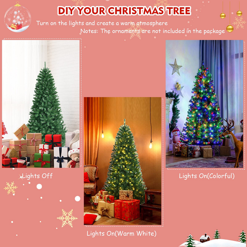 Load image into Gallery viewer, Goplus Christmas Tree, Hinged Remote Control Artificial Xmas Tree, Residential and Commercial Decoration for Indoor - GoplusUS