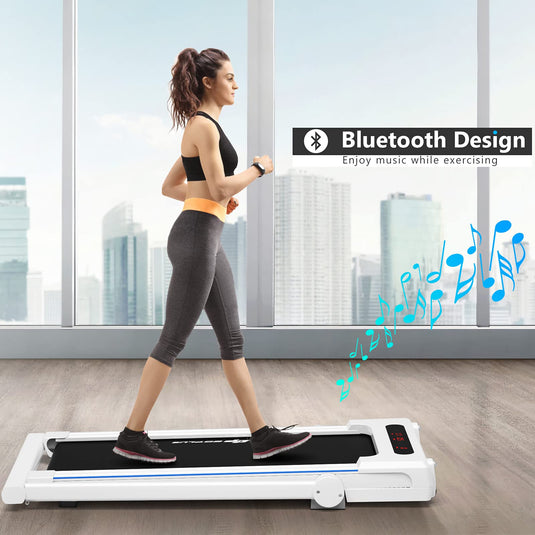 3-in-1 Treadmill with Large Desk, 2.25HP Superfit Folding Electric Treadmills - GoplusUS