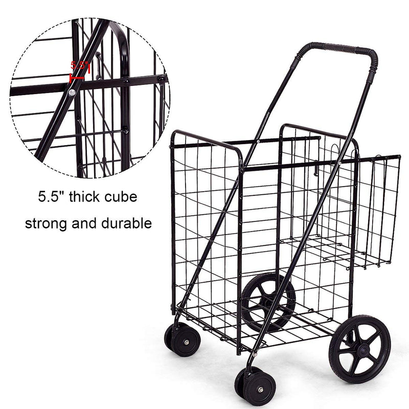 Load image into Gallery viewer, Jumbo Folding Shopping Cart for Grocery Laundry Book Luggage Travel - GoplusUS