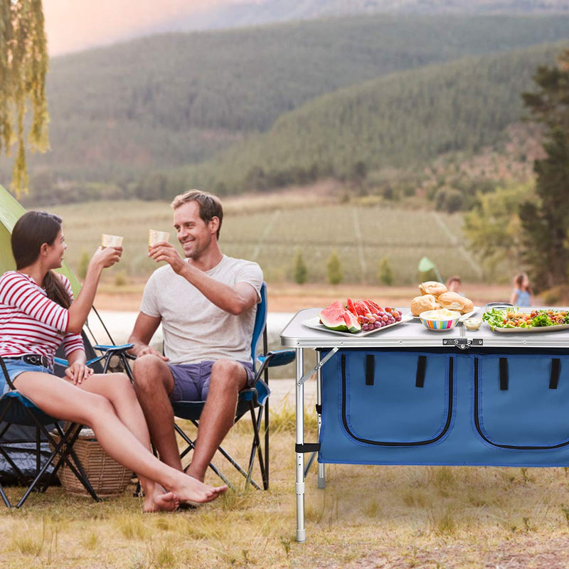 Load image into Gallery viewer, Folding Camping Table with Storage - GoplusUS