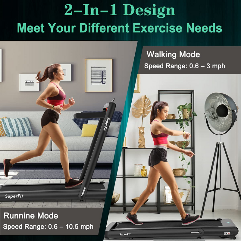 Load image into Gallery viewer, Goplus 2 in 1 Folding Treadmill, 4.75HP Superfit Under Desk Electric Treadmill with APP Control - GoplusUS