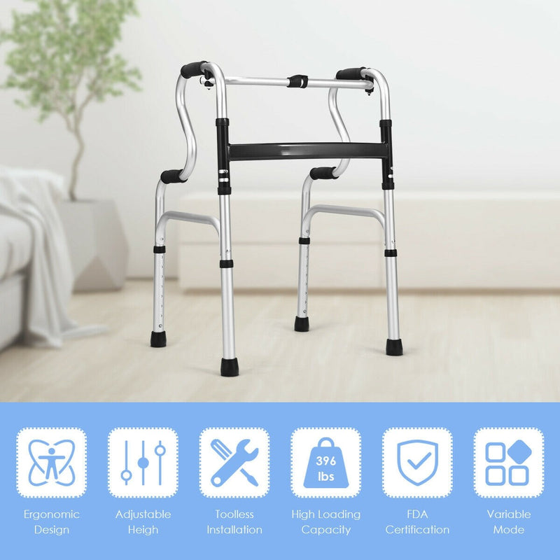 Load image into Gallery viewer, Folding Walker, 400LBS FDA Certification Toilet Armrest - GoplusUS