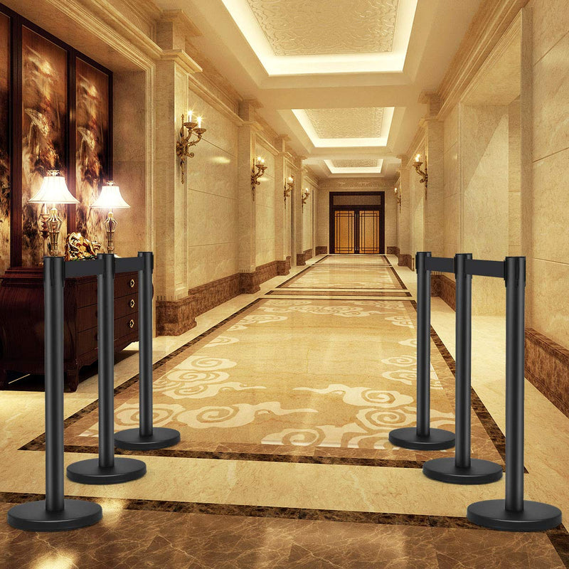 Load image into Gallery viewer, 6Pcs Stanchions, Crowd Control Barriers with 6.5' Retractable Belt - GoplusUS