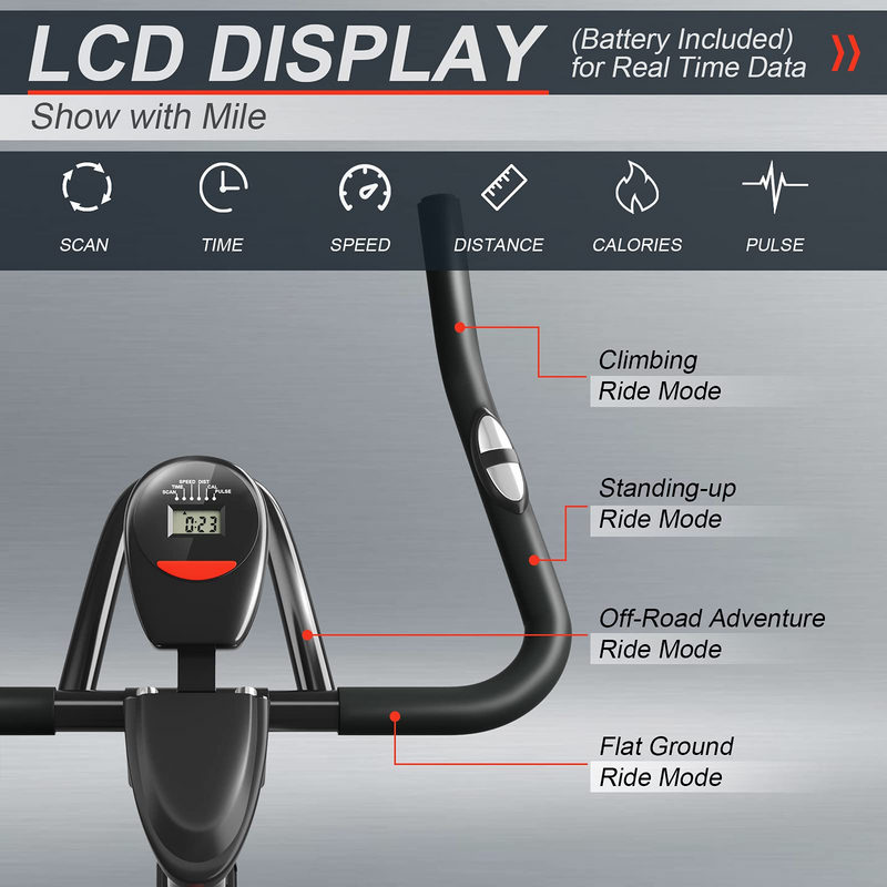 Load image into Gallery viewer, Indoor Exercise Cycling Bike, Smooth Belt Drive Stationary Bike W/ Heart Rate, LCD Monitor - GoplusUS