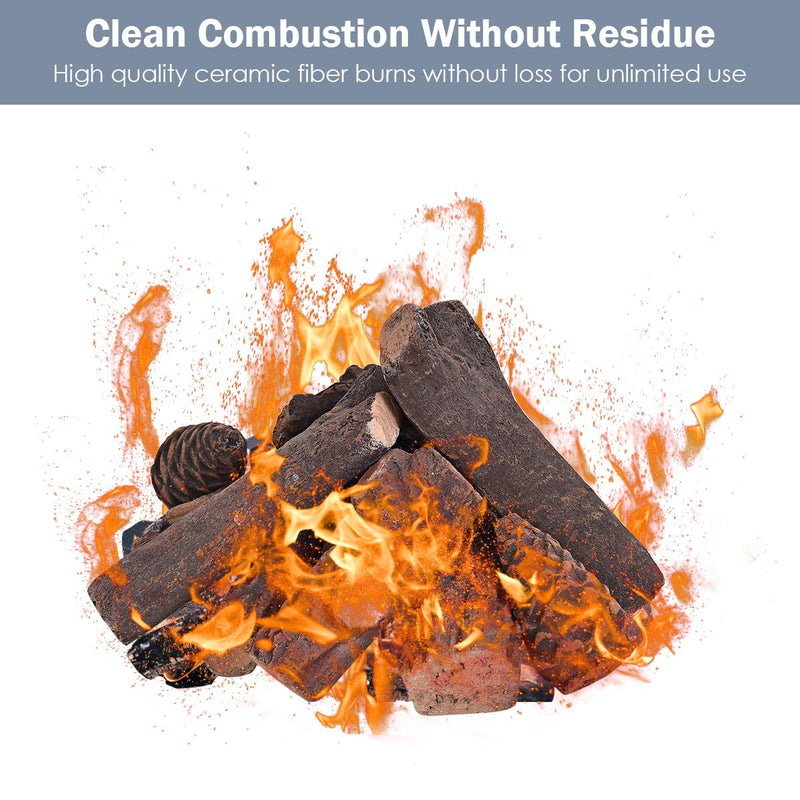 Load image into Gallery viewer, Ceramic Wood Gas Fireplace Log Set for Ventless (9 PCS/10 PCS) - GoplusUS