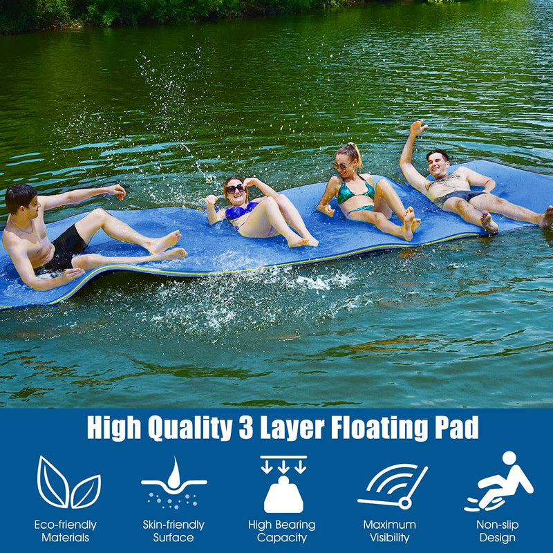 Load image into Gallery viewer, 12' x 6' Floating Water Pad, 3-Layer Tear-Resistant XPE Foam Mat - GoplusUS