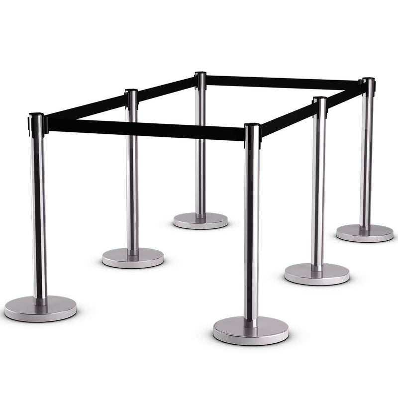 Load image into Gallery viewer, 6Pcs Stanchion Post Crowd Control Barrier Stainless Steel Stanchions - GoplusUS