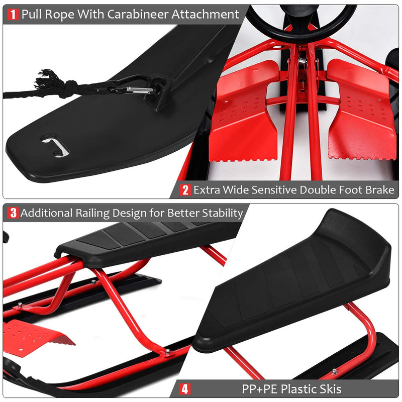 Load image into Gallery viewer, Ski Sled Slider Board with Twin Brakes - Goplus