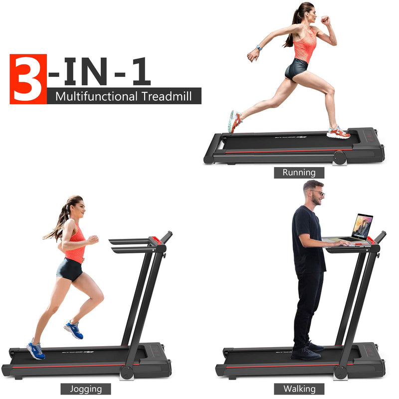 Load image into Gallery viewer, 3-in-1 Treadmill with Large Desk, 2.25HP Superfit Folding Electric Treadmills - GoplusUS
