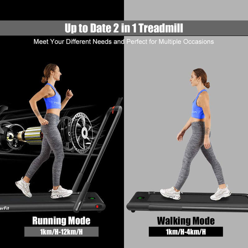 Load image into Gallery viewer, 2 in 1 Folding Treadmill, 2.25HP Under Desk Electric Superfit Treadmill - GoplusUS
