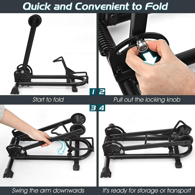 Load image into Gallery viewer, Goplus Foldable Bicycle Floor Stand, Steel Bike Parking Rack Fits 20"-29" Bikes - GoplusUS