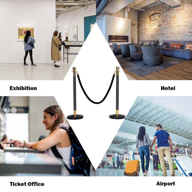 Load image into Gallery viewer, 6pcs Stanchion Set, Crowd Control Barrier Stainless Steel Stanchion Posts Queue Pole - GoplusUS