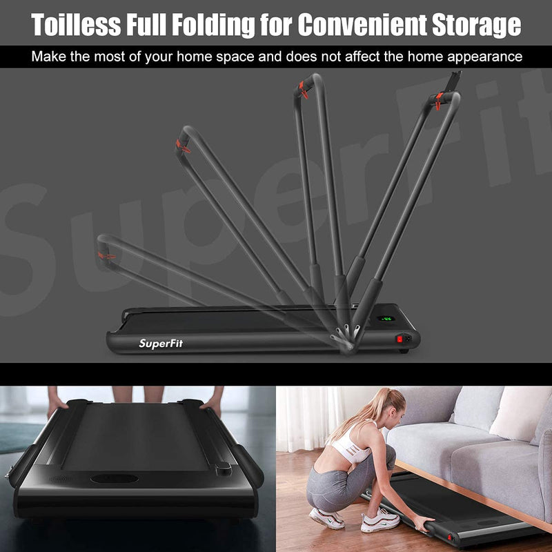 Load image into Gallery viewer, 2 in 1 Folding Treadmill, 2.25HP Under Desk Electric Superfit Treadmill - GoplusUS