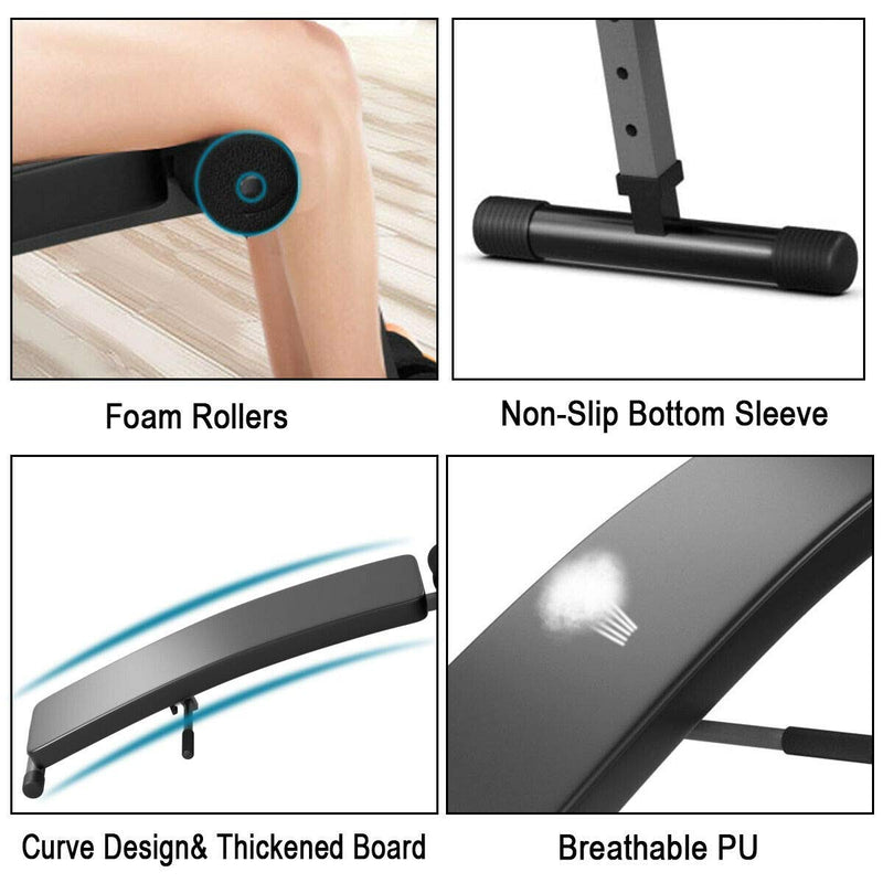 Load image into Gallery viewer, Adjustable Bench Sit up Bench Slant Board Decline Ab Bench Crunch Board - GoplusUS