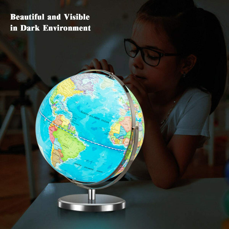 Load image into Gallery viewer, Desktop World Globe, Educational Geographic World Globe with LED Lights - GoplusUS