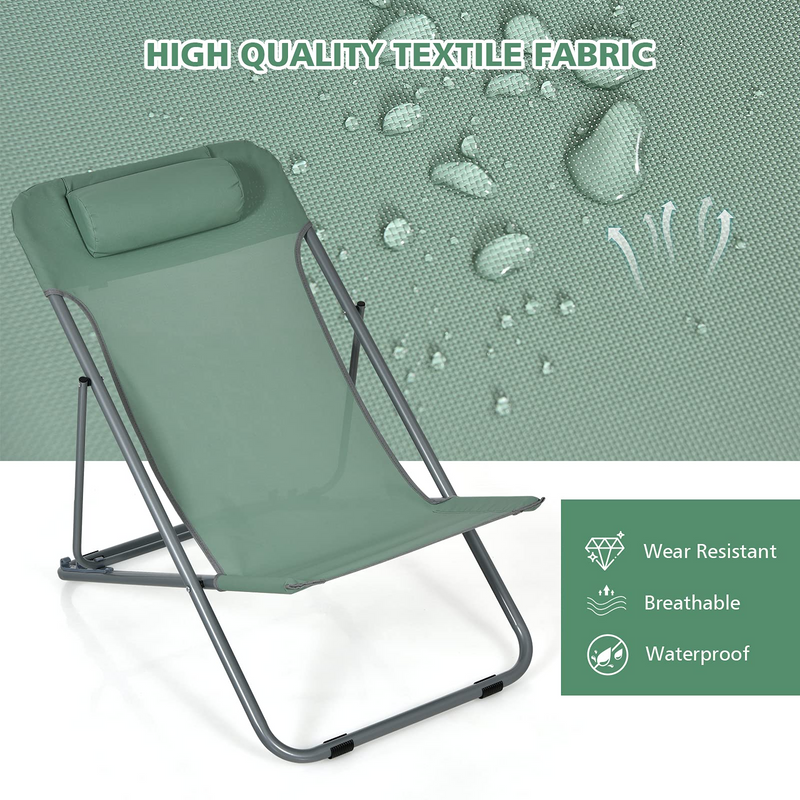 Load image into Gallery viewer, Goplus Beach Sling Chair for Adults, 2 Pcs Portable Folding Camping Chair - GoplusUS