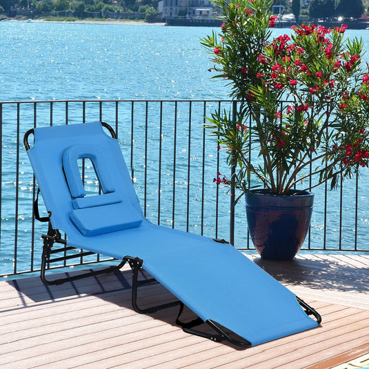 Folding Lounge Chair for Beach Poolside Balcony Patio - GoplusUS