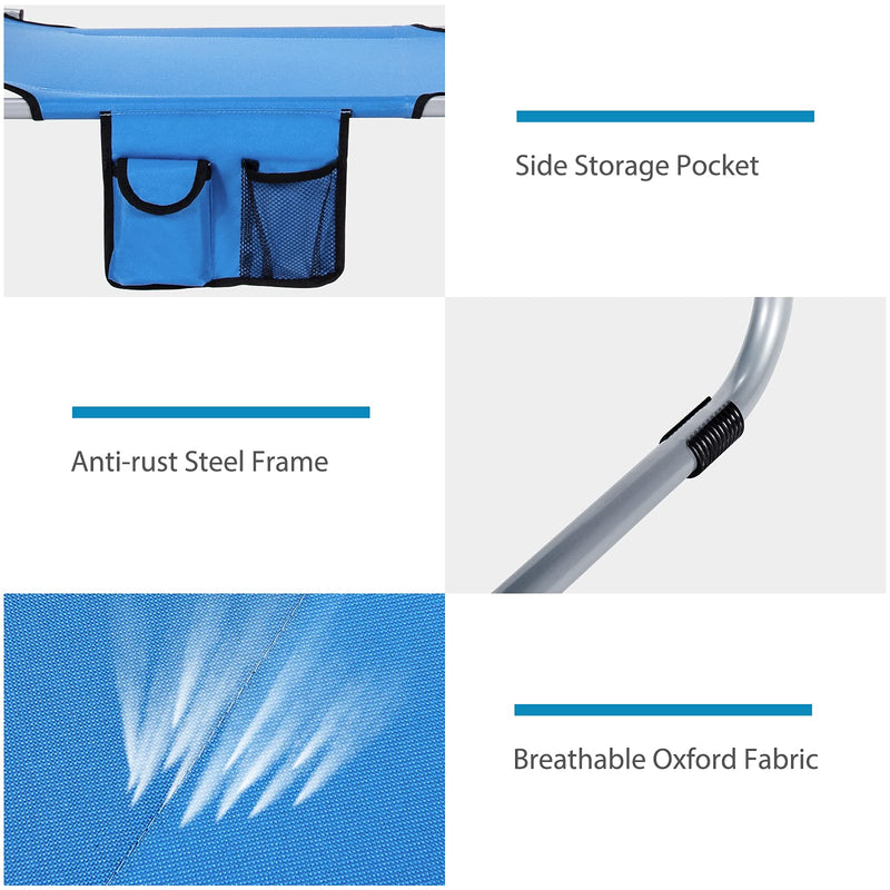 Load image into Gallery viewer, Folding Lounge Chair w/Shade Canopy and Storage Pocket - GoplusUS