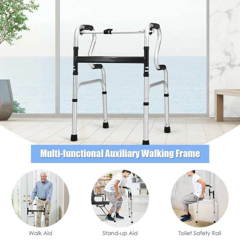 Load image into Gallery viewer, Folding Walker, 400LBS FDA Certification Toilet Armrest - GoplusUS