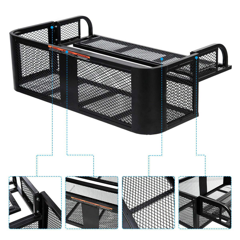 Load image into Gallery viewer, Goplus ATV/UTV Rear Drop Basket, Universal Cargo Basket w/Steel Mesh Surface (Black) - GoplusUS