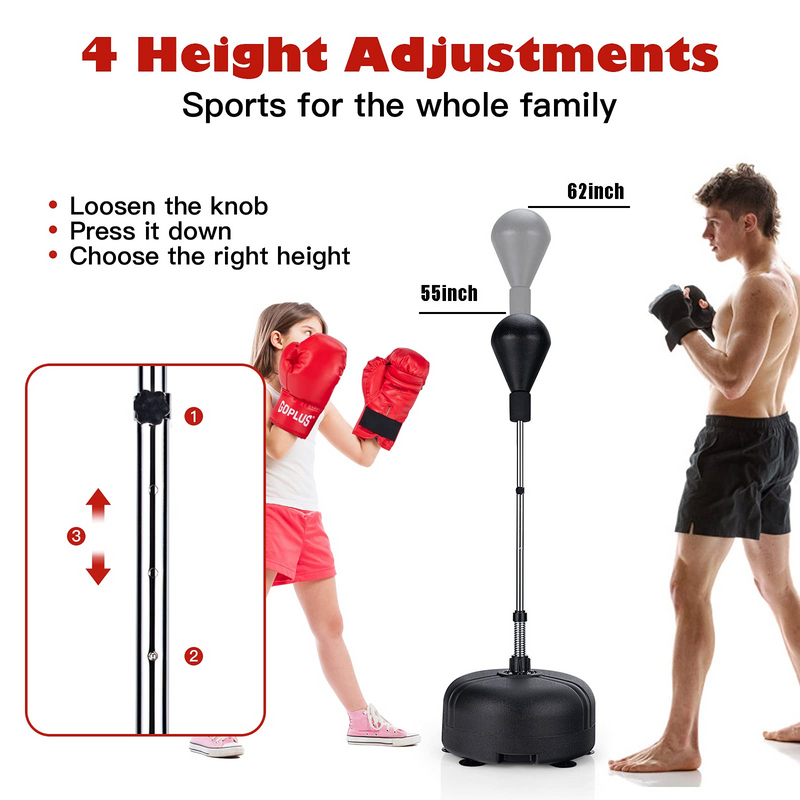 Load image into Gallery viewer, Goplus Punching Bag with Stand for Adults Kids, Freestanding Reflex Speed Bags with 55" x 62.5" Adjustable Height - GoplusUS