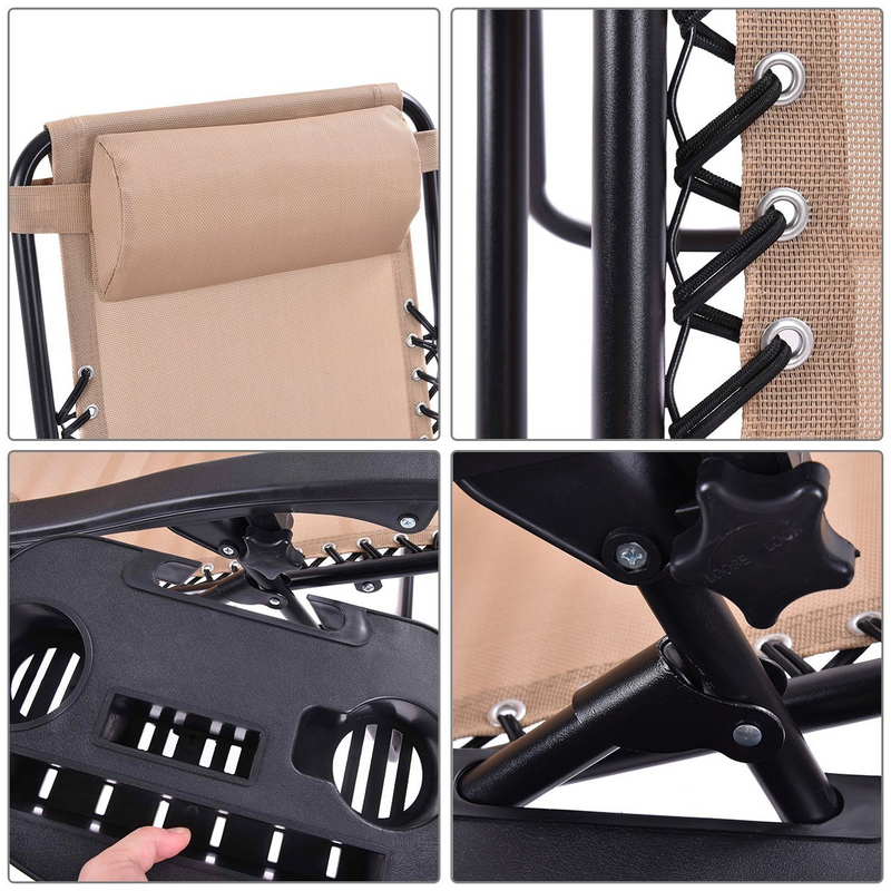 Load image into Gallery viewer, Goplus 2PC Zero Gravity Chairs Lounge Patio Folding Recliner - GoplusUS